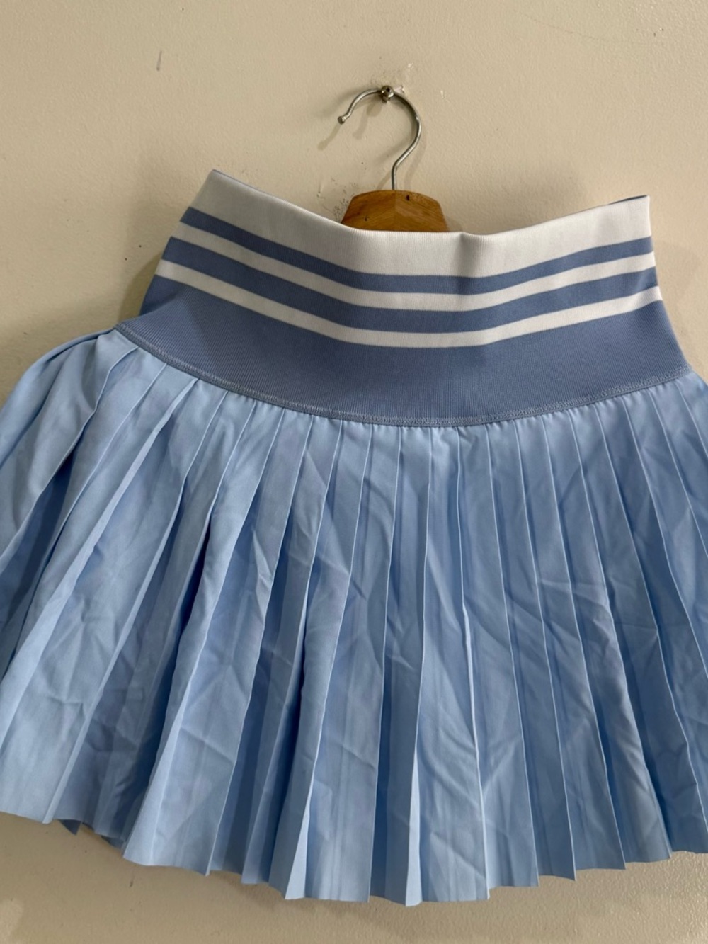 AIRFREE ight Blue Pleated Skater Skirt with Striped Waistband - Picture 4 of 6